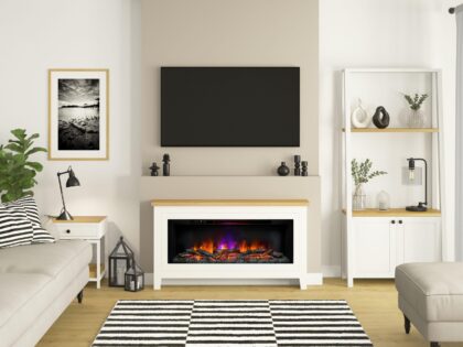 Flare Poulton Timber Electric Fireplace