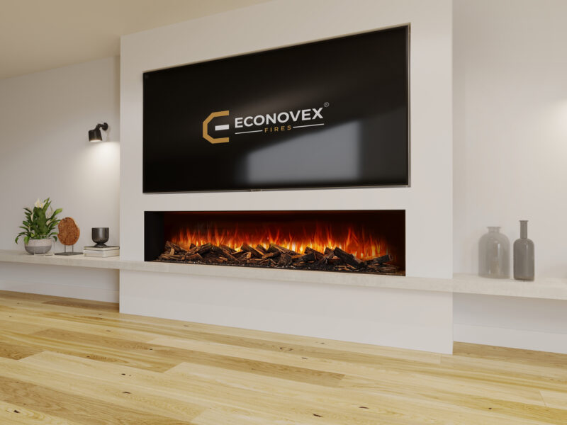 Econovex E2000 80” Panoramic 3 Sided Electric Fire