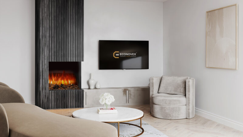 Econovex E762 30” Panoramic 3 Sided Electric Fire - Image 2