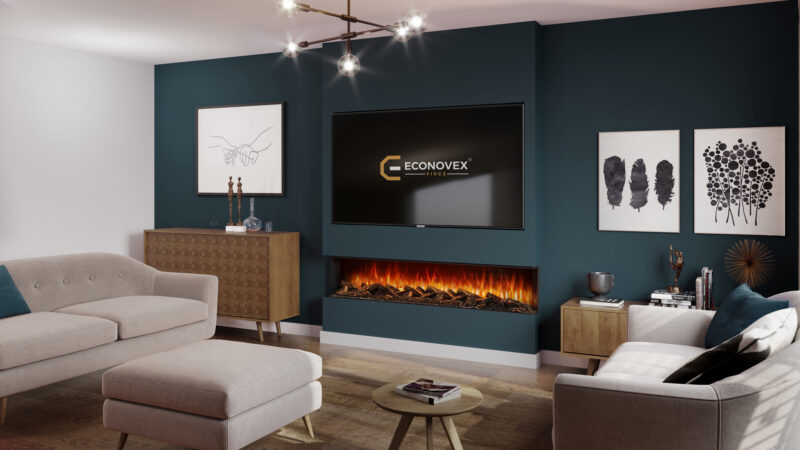 Econovex Slimline E1800 3 Sided Electric Fire