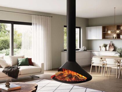 Onyx Orbit Suspended Electric Fire