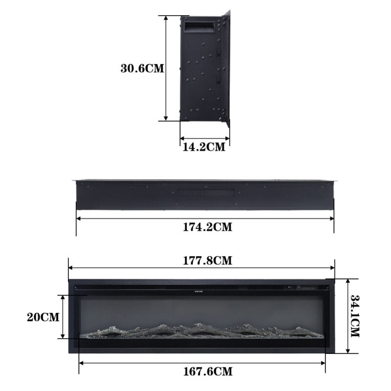 HoFeny Inset Electric Fire 70inch - Image 6