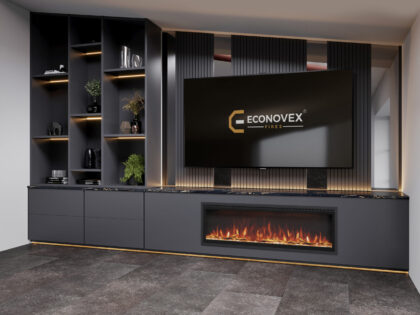 B150 Econovex Media Wall Landscape Electric Fire