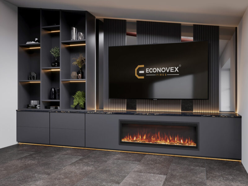B150 Econovex Media Wall Landscape Electric Fire