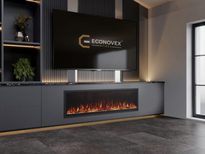B160 Econovex Media Wall Landscape Electric Fire