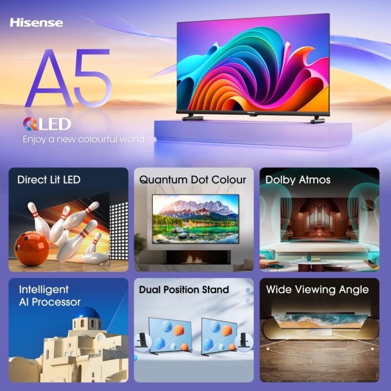 Hisense 32A5NQTUK 32" Full HD QLED Smart TV, Black, F Rated - Image 3