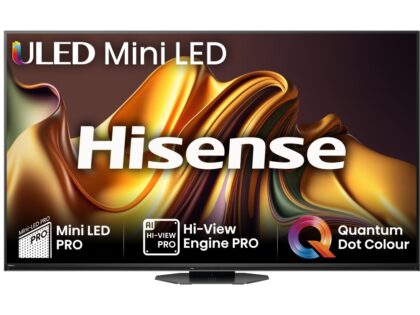Hisense 65U8NQTUK 65" ULED Mini LED Smart Television, 4K Ultra HD, Grey, E Rated