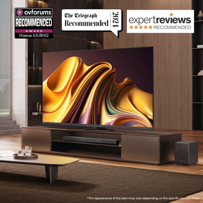 Hisense 65U8NQTUK 65" ULED Mini LED Smart Television, 4K Ultra HD, Grey, E Rated - Image 3
