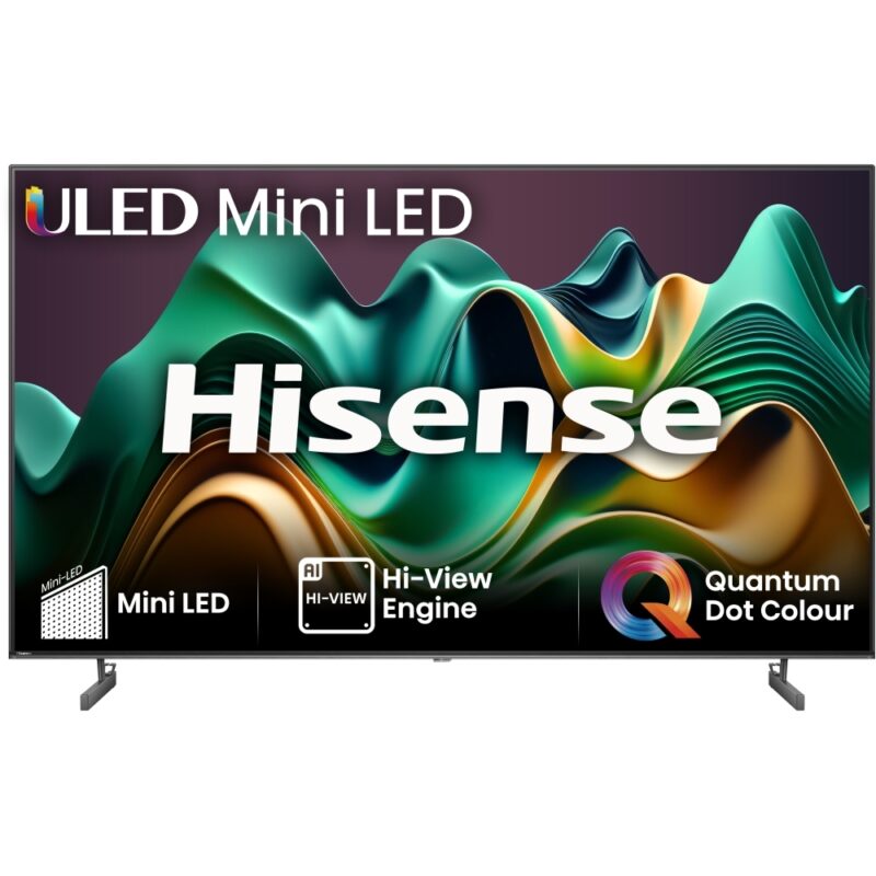 Hisense 75U6NQTUK 75" ULED Mini LED 4K Mini LED Smart TV, 4K Ultra HD, Grey, E Rated
