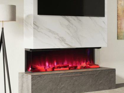 Wifi-Enabled 2/ 3-Sided Built-in Electric Fireplace with Crackling Sound