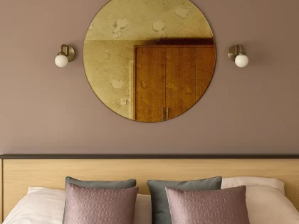 Antique Bronze Contemporary Round Frameless Mirror