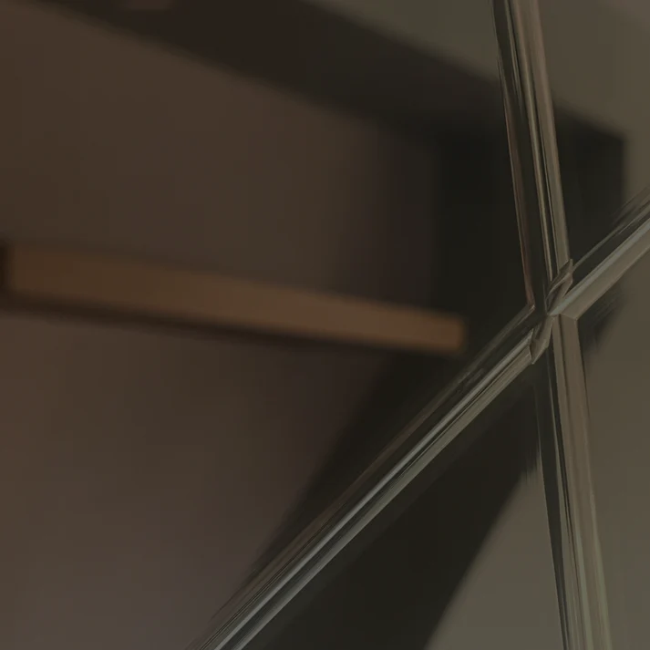 Grey Tinted Frameless Round Grooved Mirror - Image 2